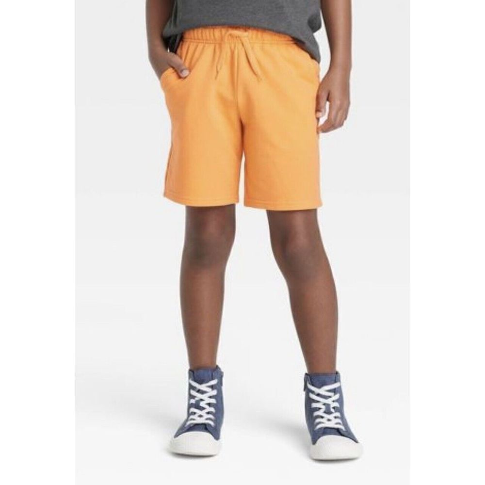Boys' Pull-On 'At The Knee' Knit Shorts - Cat & Jack  Orange Medium. NWT. P - Picture 2 of 3